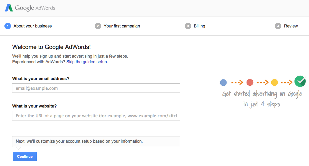 Google AdWords Help - Account Setup Tips