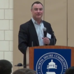 John McDougall of McDougall Interactive giving a presentation at North Shore Community College