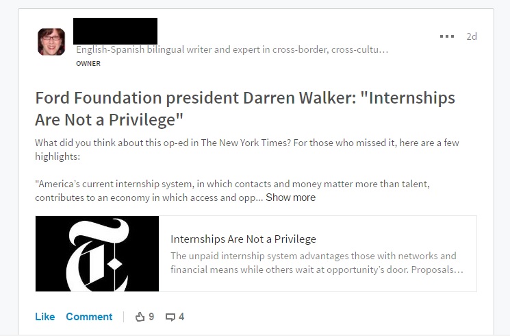 LinkedIn Article Sharing Photo