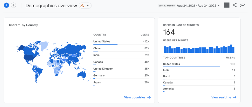 Google Analytics Demographic Overview